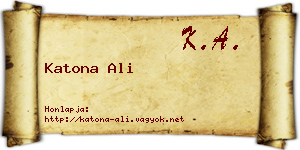 Katona Ali névjegykártya
